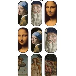 Artistic Nail Wraps with Classic Portraits